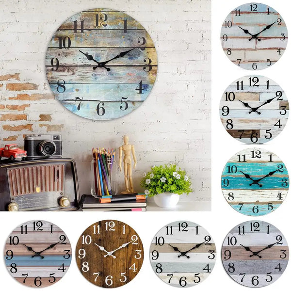 Vintage Rustic Non Ticking Silent Battery Operated Room Bedroom